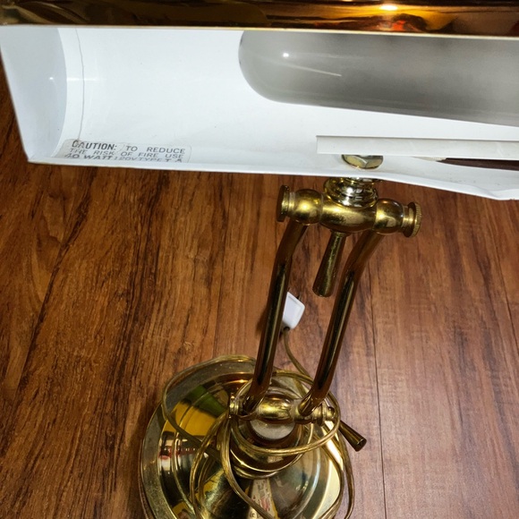 Vintage ￼Brass Bankers Desk Lamp Adjustable Arm Lighting Mid-century/ Modern - Picture 6 of 10